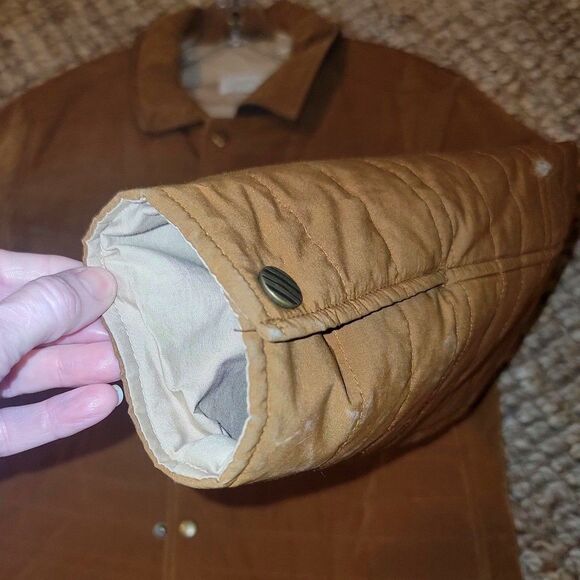 Billy Reid Quilted Snap Front Shirt Jacket Tan NEW Cotton Blend Warm Men's sz M - Picture 12 of 16